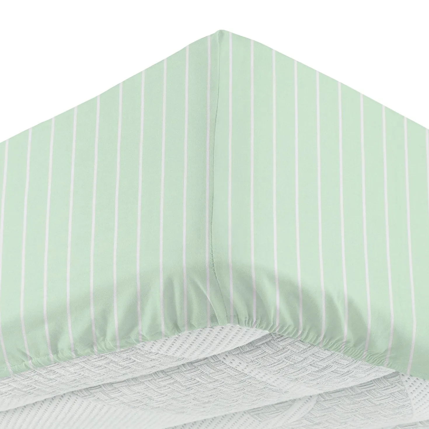Completo letto 1 piazza e mezza policotone righe verde
