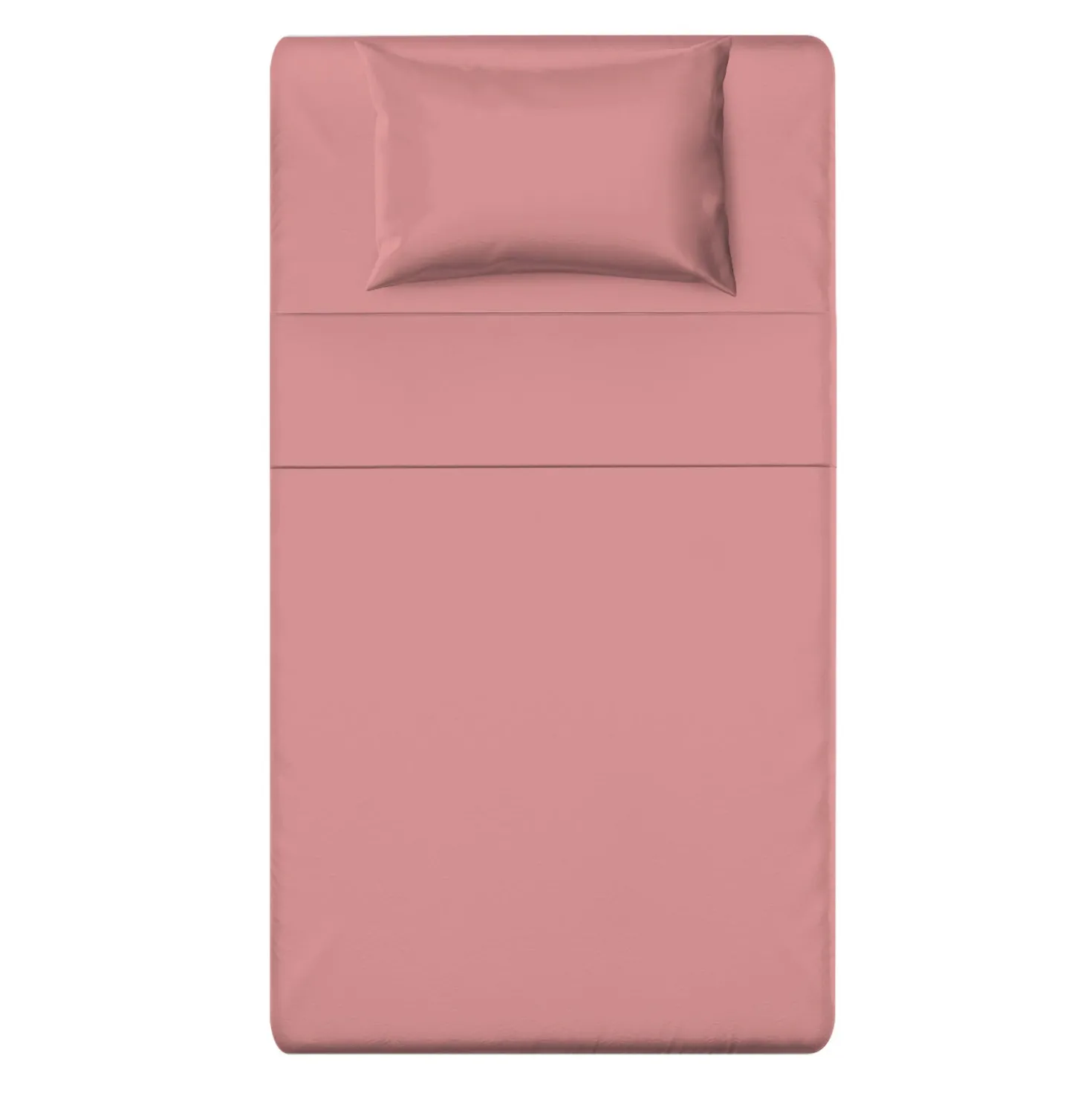 Completo letto 1 piazza e mezza tinta unita corallo