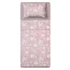 Completo letto singolo cotone fiori malva