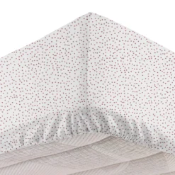 Completo letto singolo cotone Pois rosso