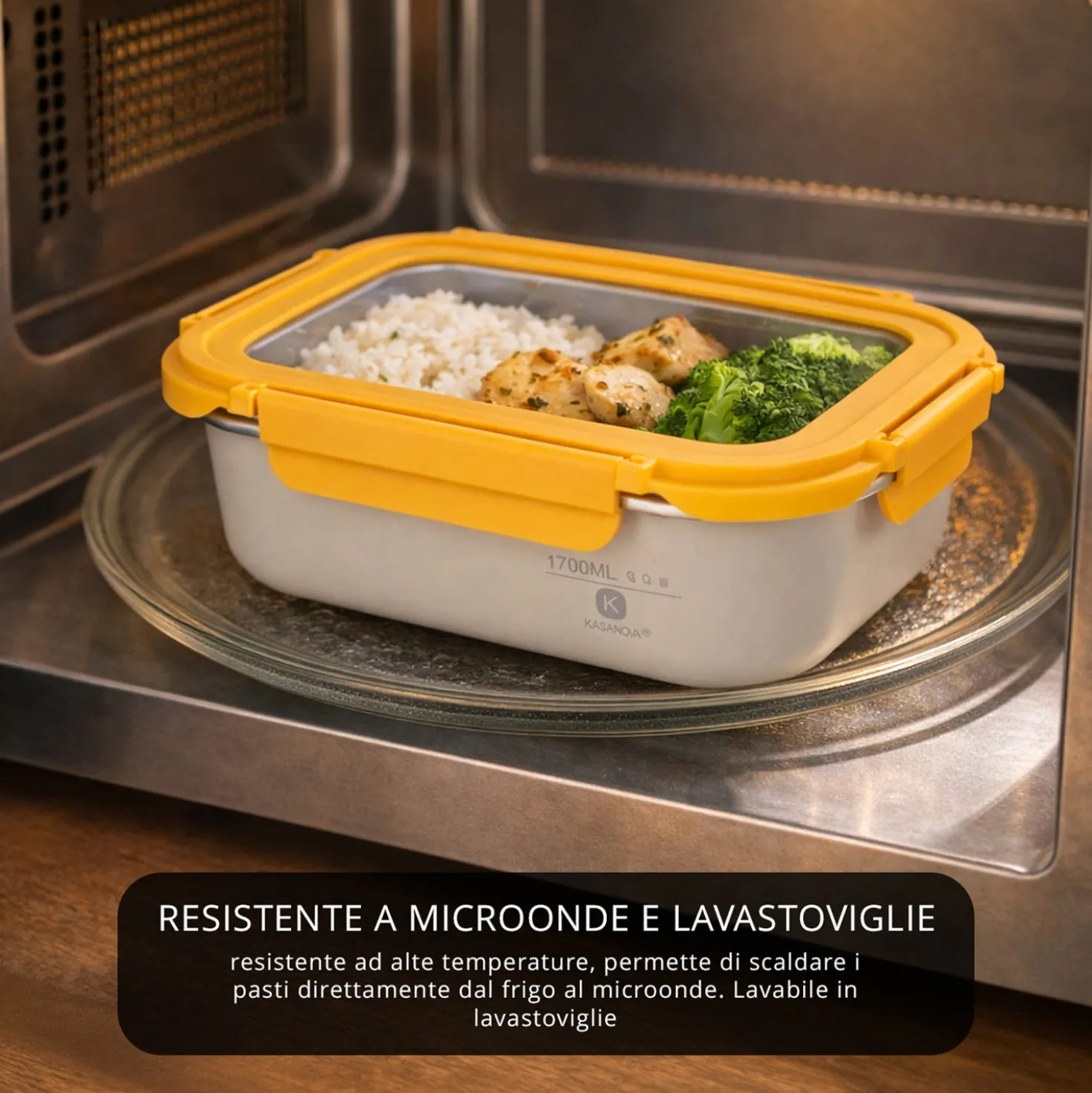 Contenitore alimentare 1,7 L acciaio inox giallo