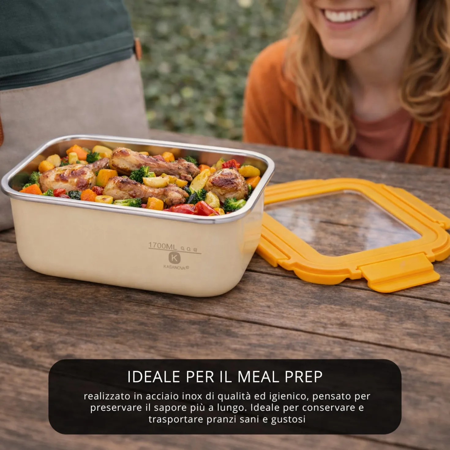 Contenitore alimentare 1,7 L acciaio inox giallo