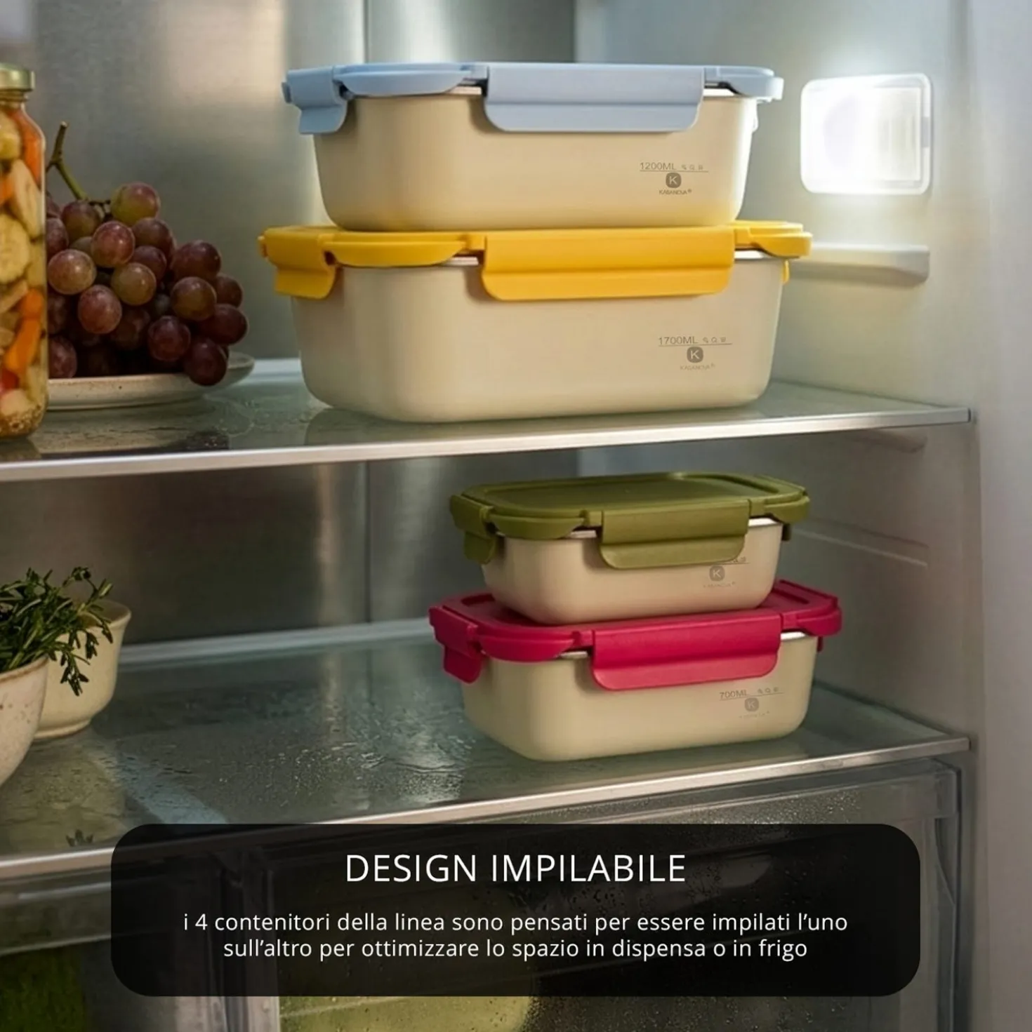 Contenitore alimentare 1,7 L acciaio inox giallo