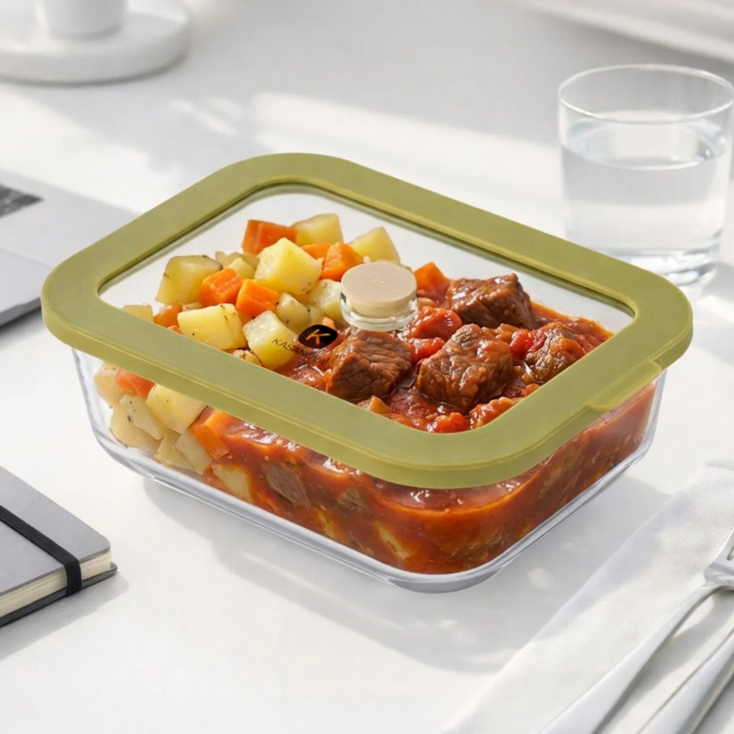Contenitore alimentare 1,04 L vetro verde