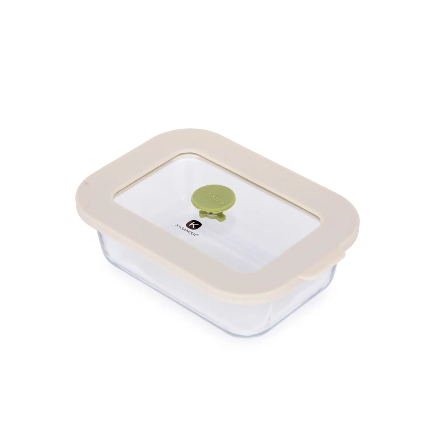 Contenitore alimentare 370 ml vetro beige