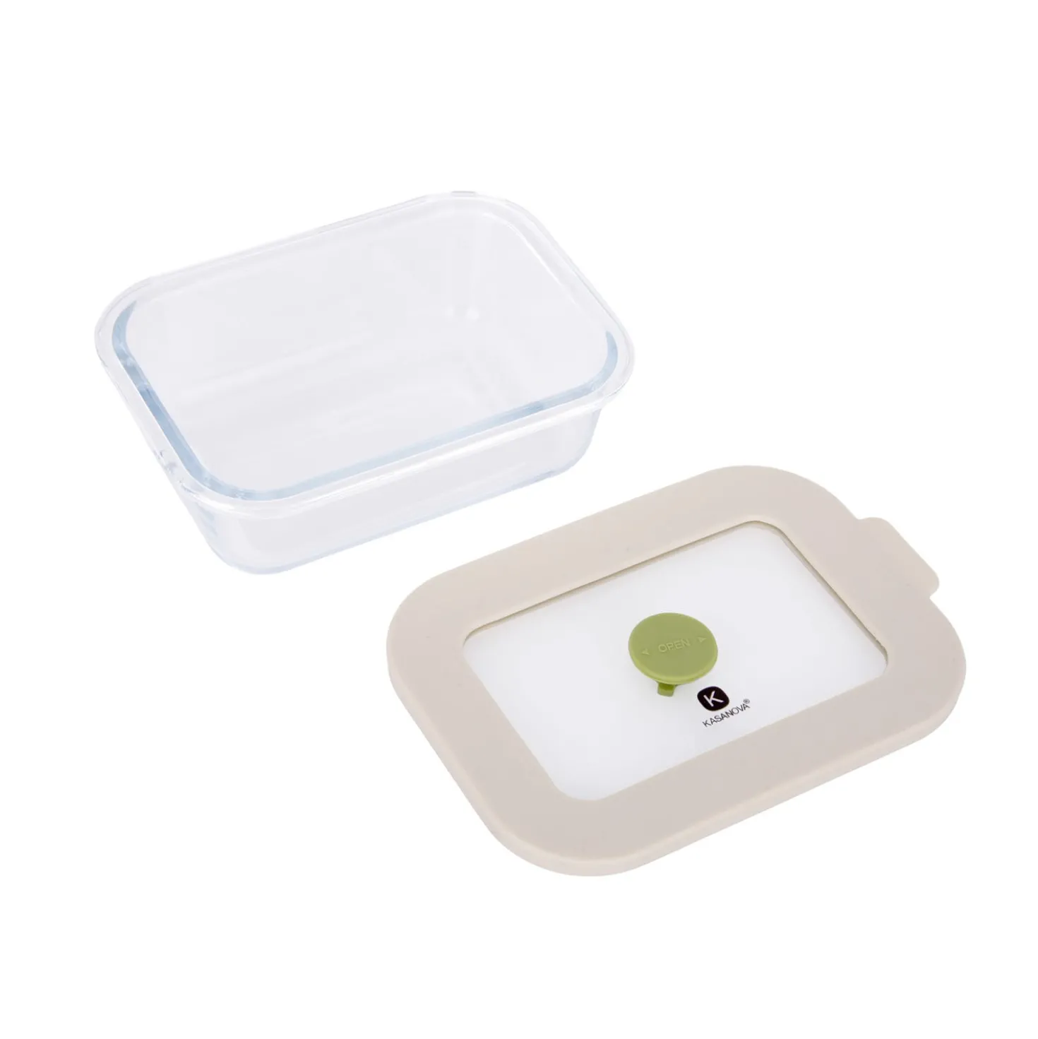 Contenitore alimentare 370 ml vetro beige
