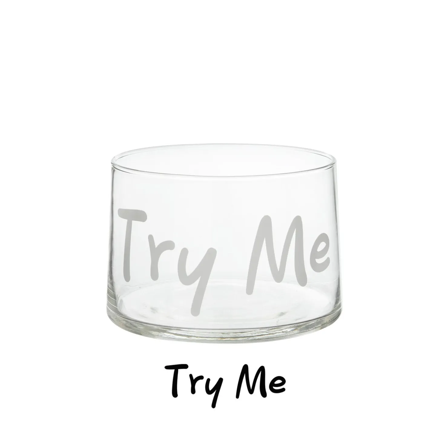 Coppetta vetro scritta Try me 460 ml