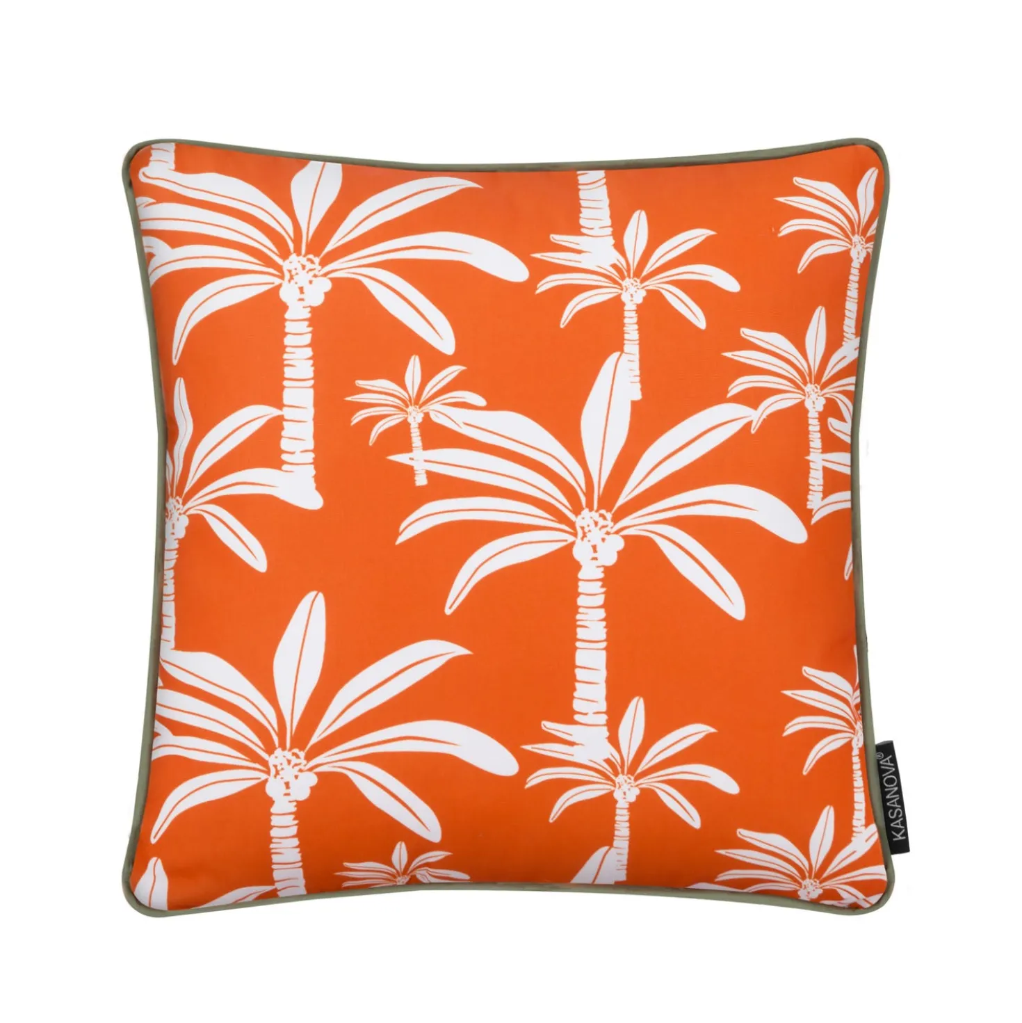Cuscino arredo idrorepellente 40x40 cm palme arancio