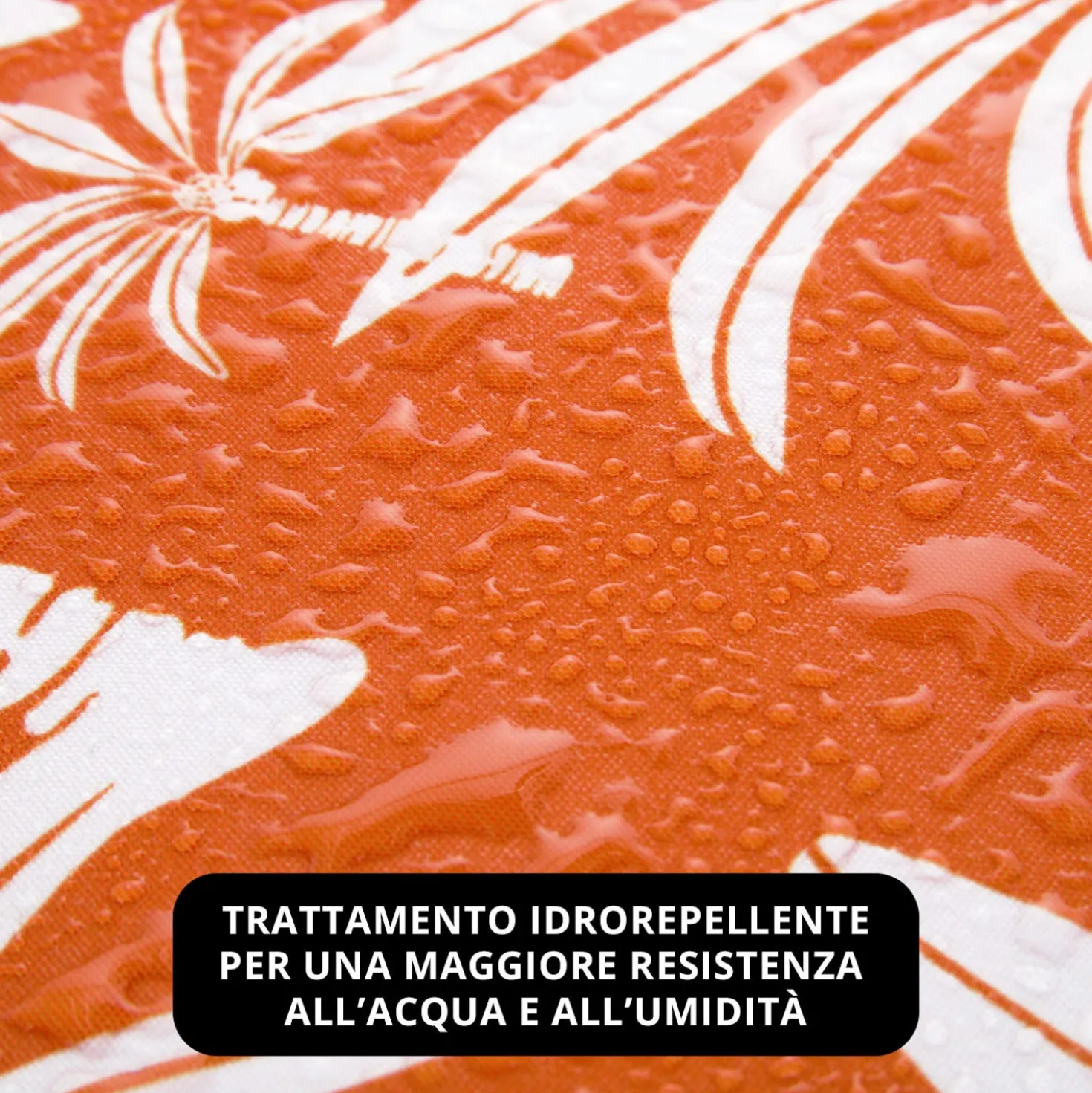 Cuscino arredo idrorepellente 40x40 cm palme arancio