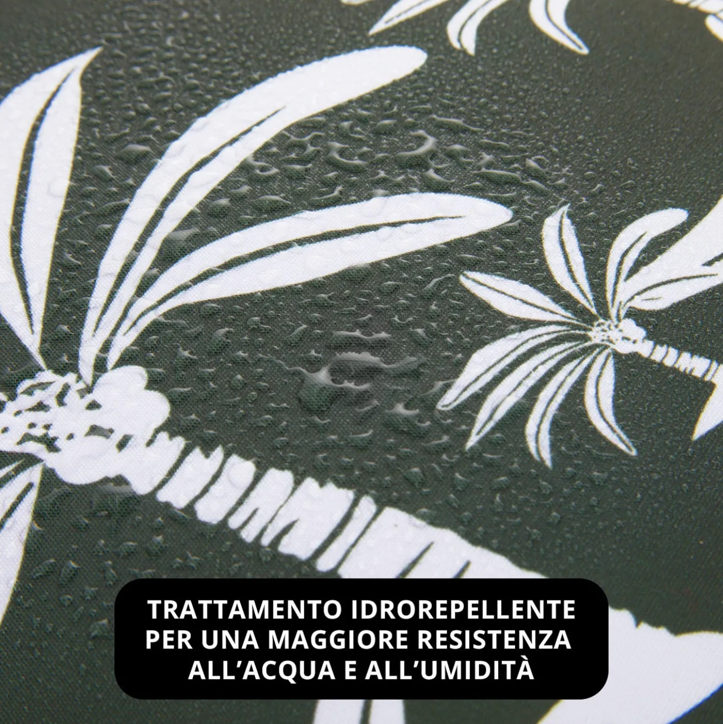 Cuscino arredo idrorepellente 50x50 cm palme grigio