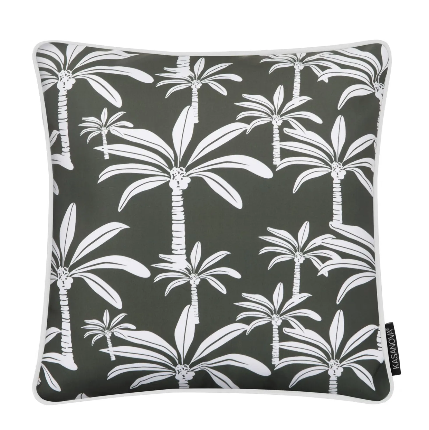Cuscino arredo idrorepellente 50x50 cm palme grigio