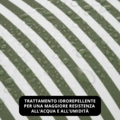 Cuscino cilindrico idrorepellente 18x50 cm righe verde
