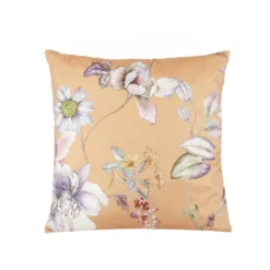 Cuscino divano velluto 50x50 cm ocra fiori
