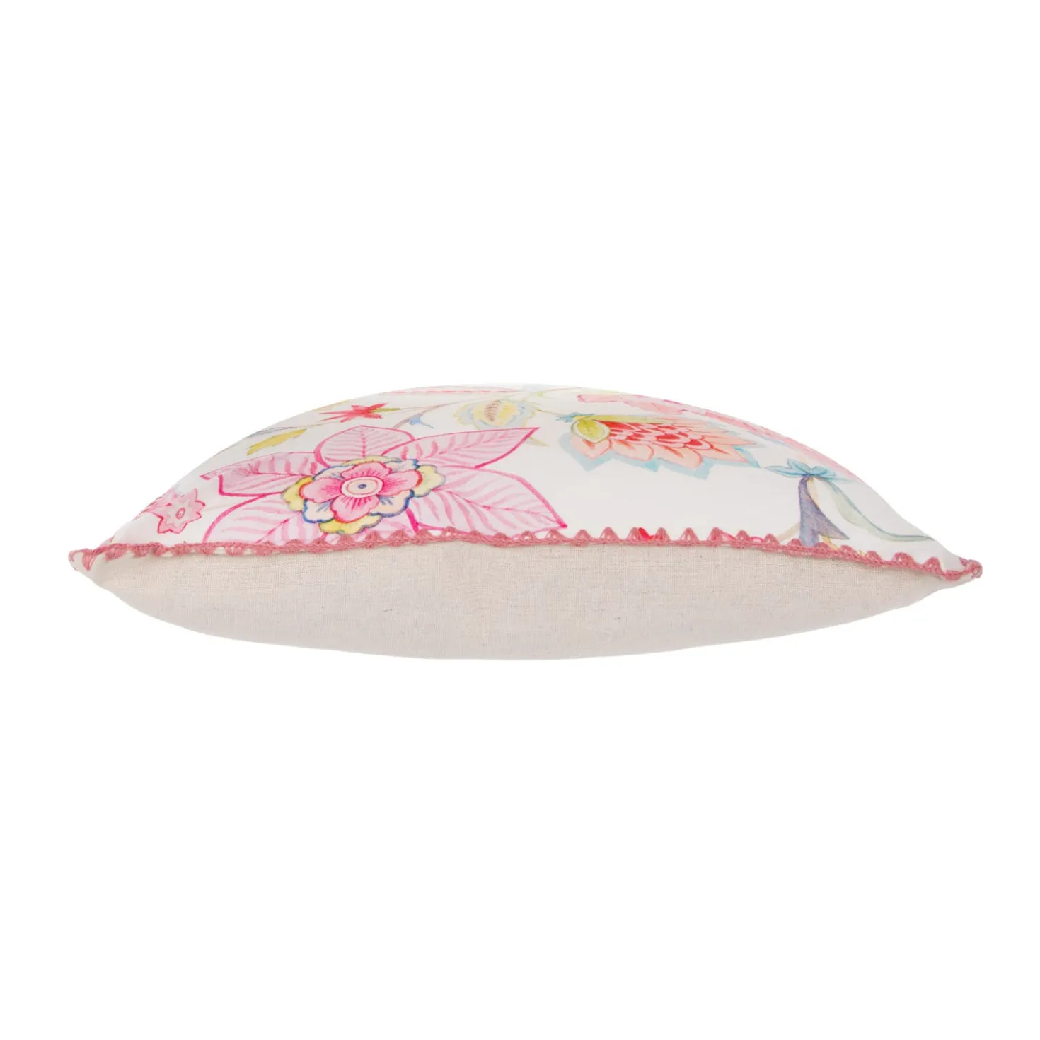 Cuscino divano 45x45 cm fiori rosa stilizzati