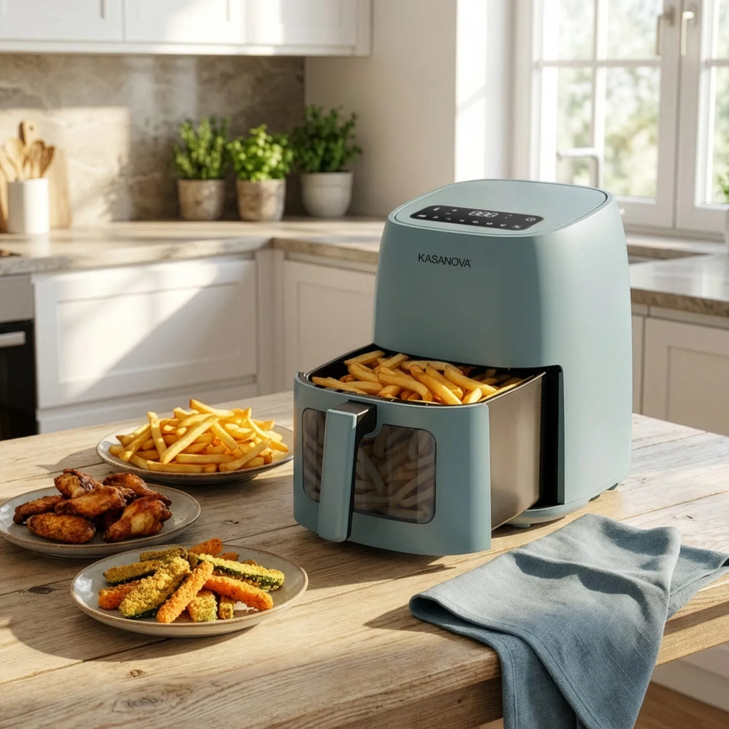Friggitrice ad aria digitale 4 L 1500 W ottanio