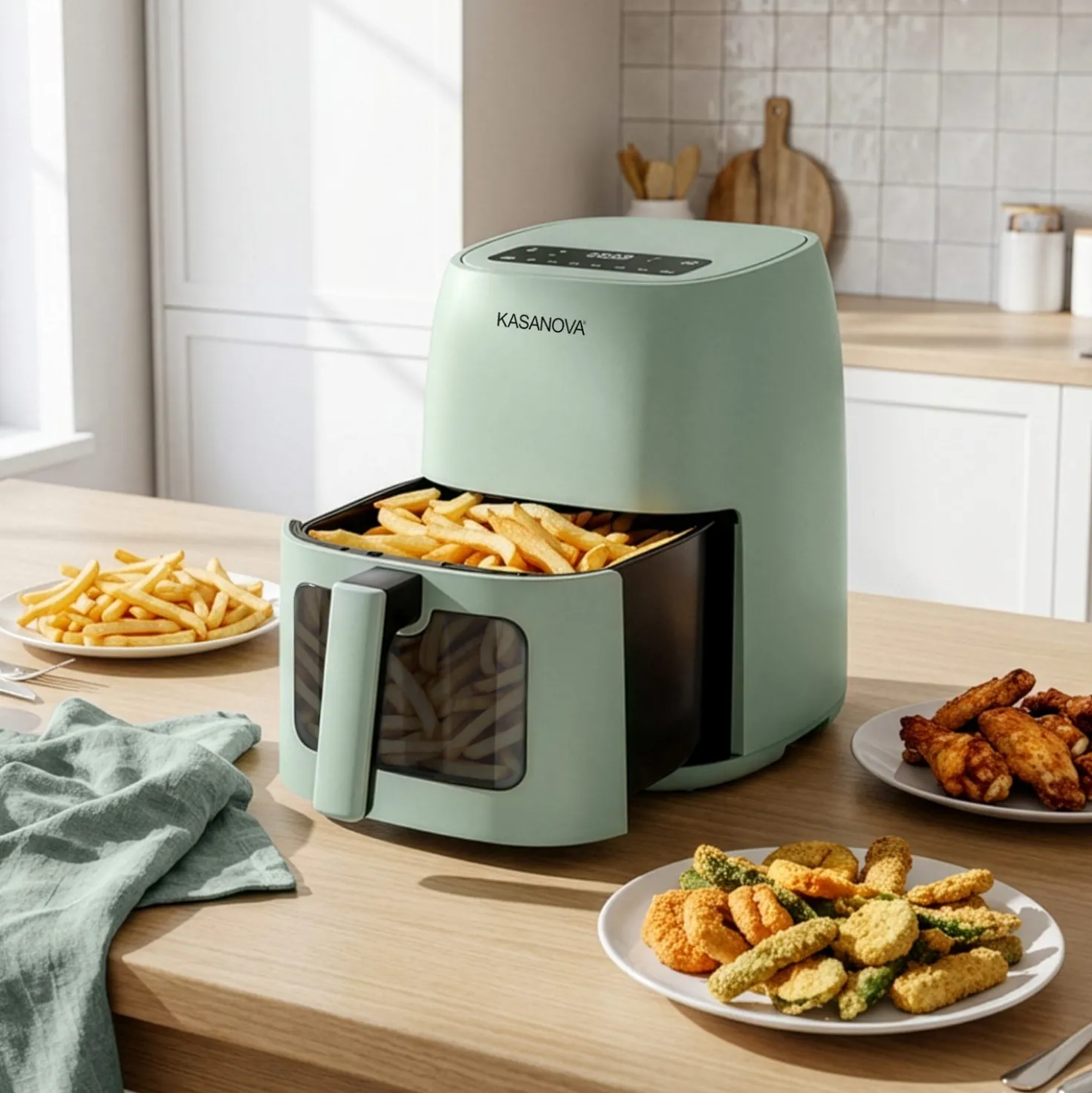 Friggitrice ad aria digitale 4 L 1500 W verde salvia
