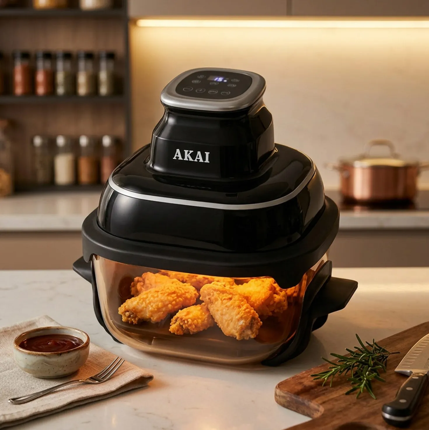 Friggitrice ad aria digitale 4,2 L 1500 W nera Akai