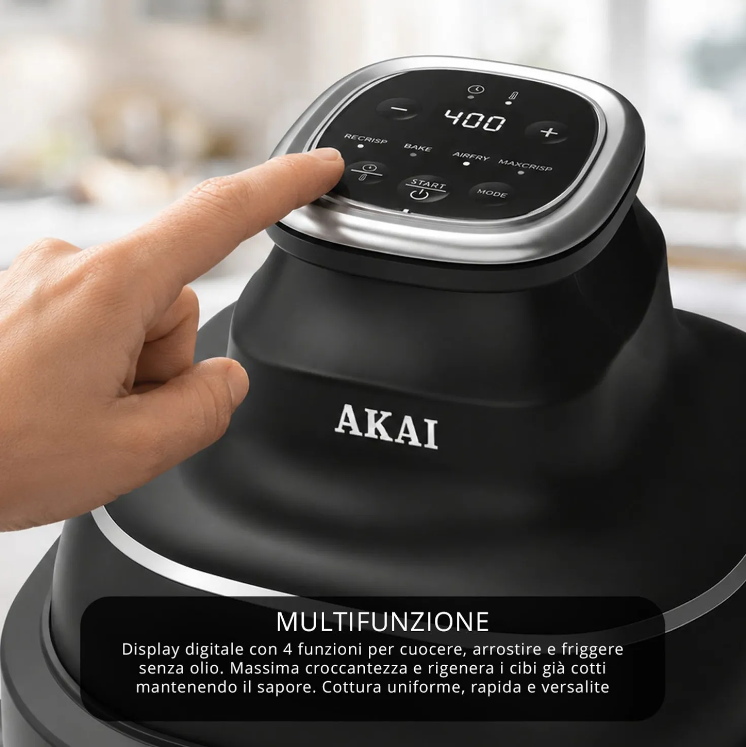 Friggitrice ad aria digitale 4,2 L 1500 W nera Akai