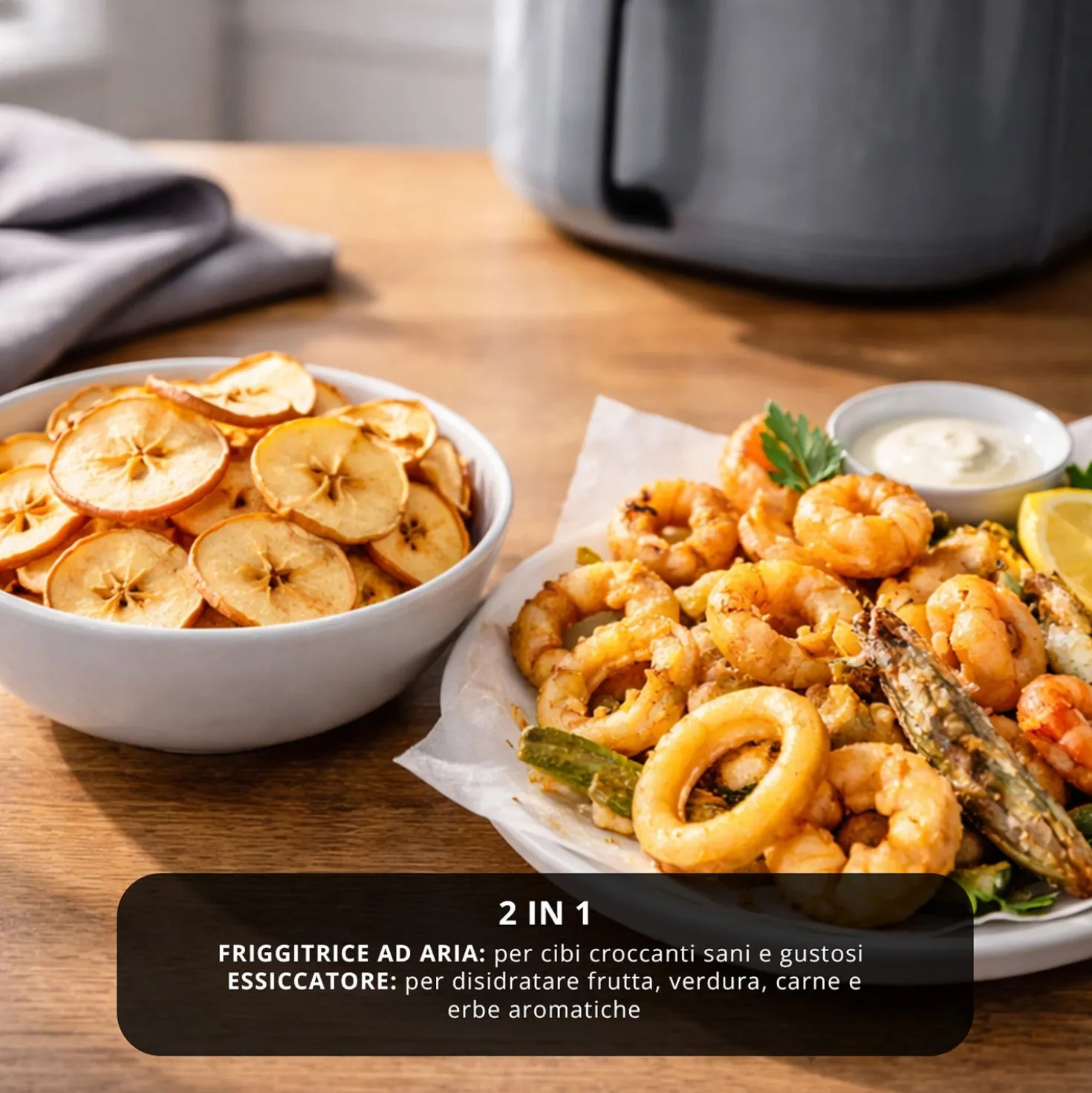 Friggitrice ad aria digitale 5,5 L con essiccatore