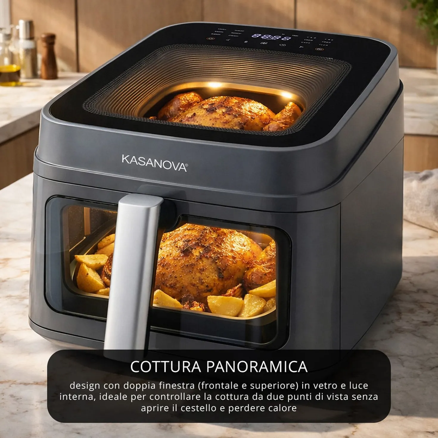 Friggitrice ad aria digitale 6,5 L doppia finestra