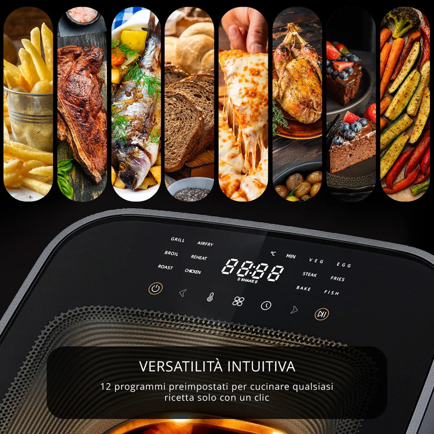 Friggitrice ad aria digitale 6,5 L doppia finestra