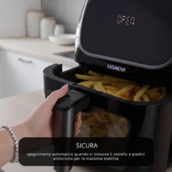 Friggitrice ad aria digitale 7L 1450 W nera