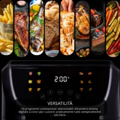 Friggitrice ad aria digitale 7L 1450 W nera