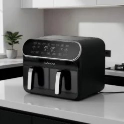 Friggitrice ad aria doppio cestello 1700 W nera