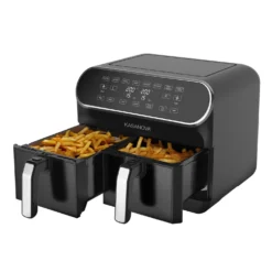 Friggitrice ad aria doppio cestello 1700 W nera
