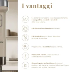 Frullatore a immersione senza fili 200 W Liberty senza batteria