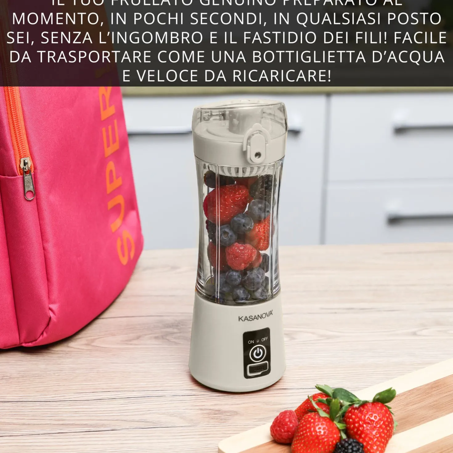 Frullatore portatile senza fili 350 ml grigio