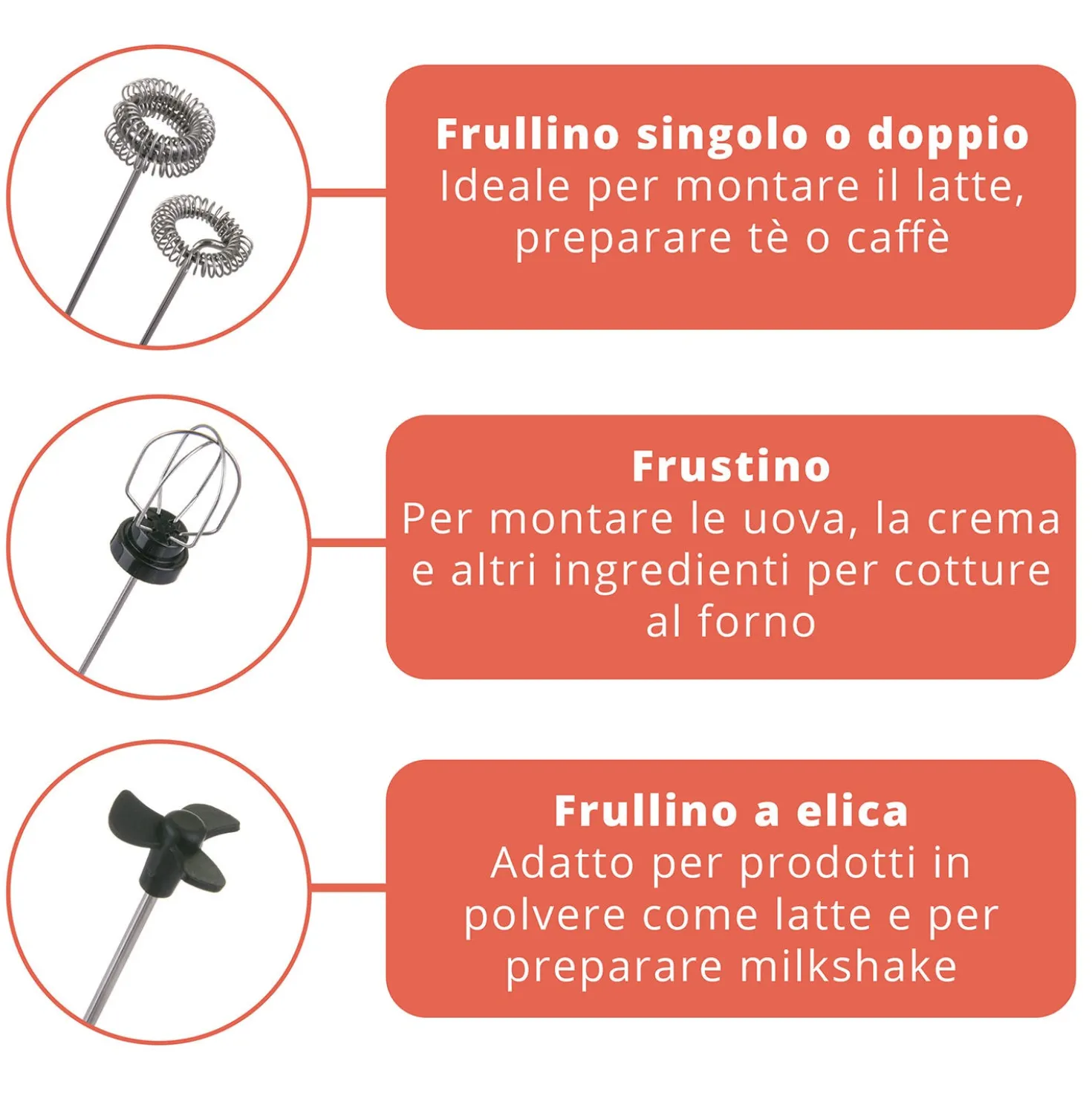 Frullino montalatte a immersione con accessori