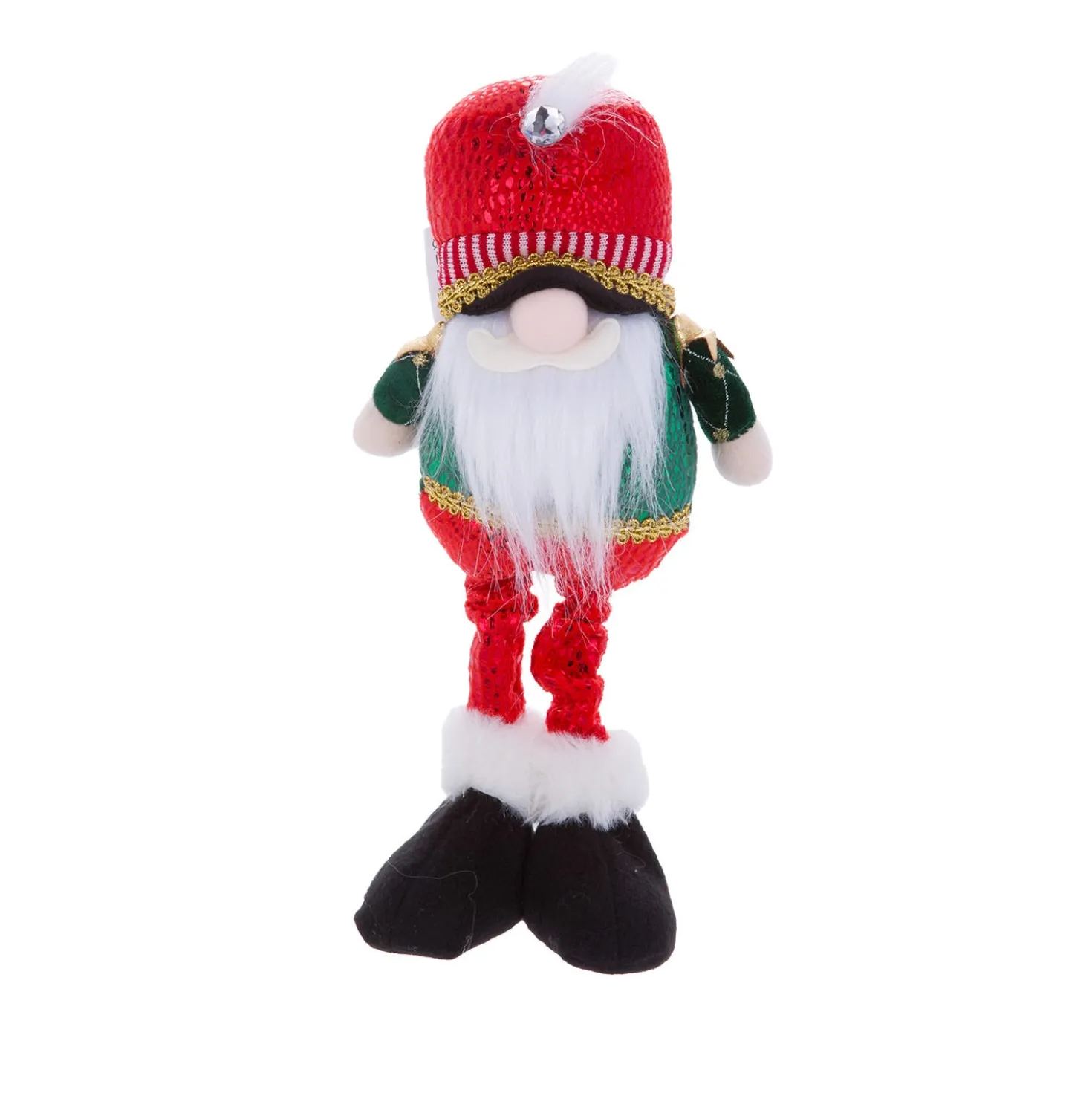Gnomo Natale altezza 35 cm rosso verde
