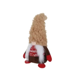 Gnomo Natale fermaporta 45 cm cappello beige peluche