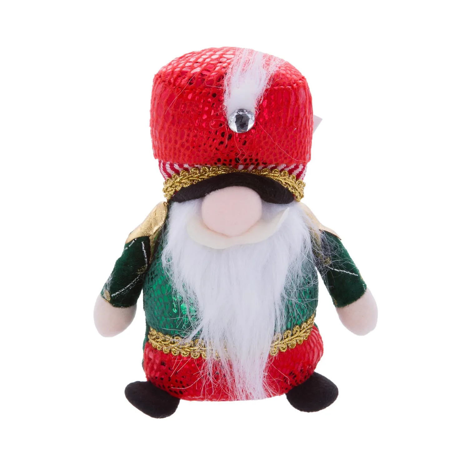 Gnomo Natale fermaporta 26 cm rosso verde