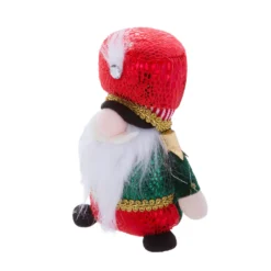 Gnomo Natale fermaporta 26 cm rosso verde