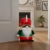 Gnomo Natale fermaporta 33 cm rosso verde
