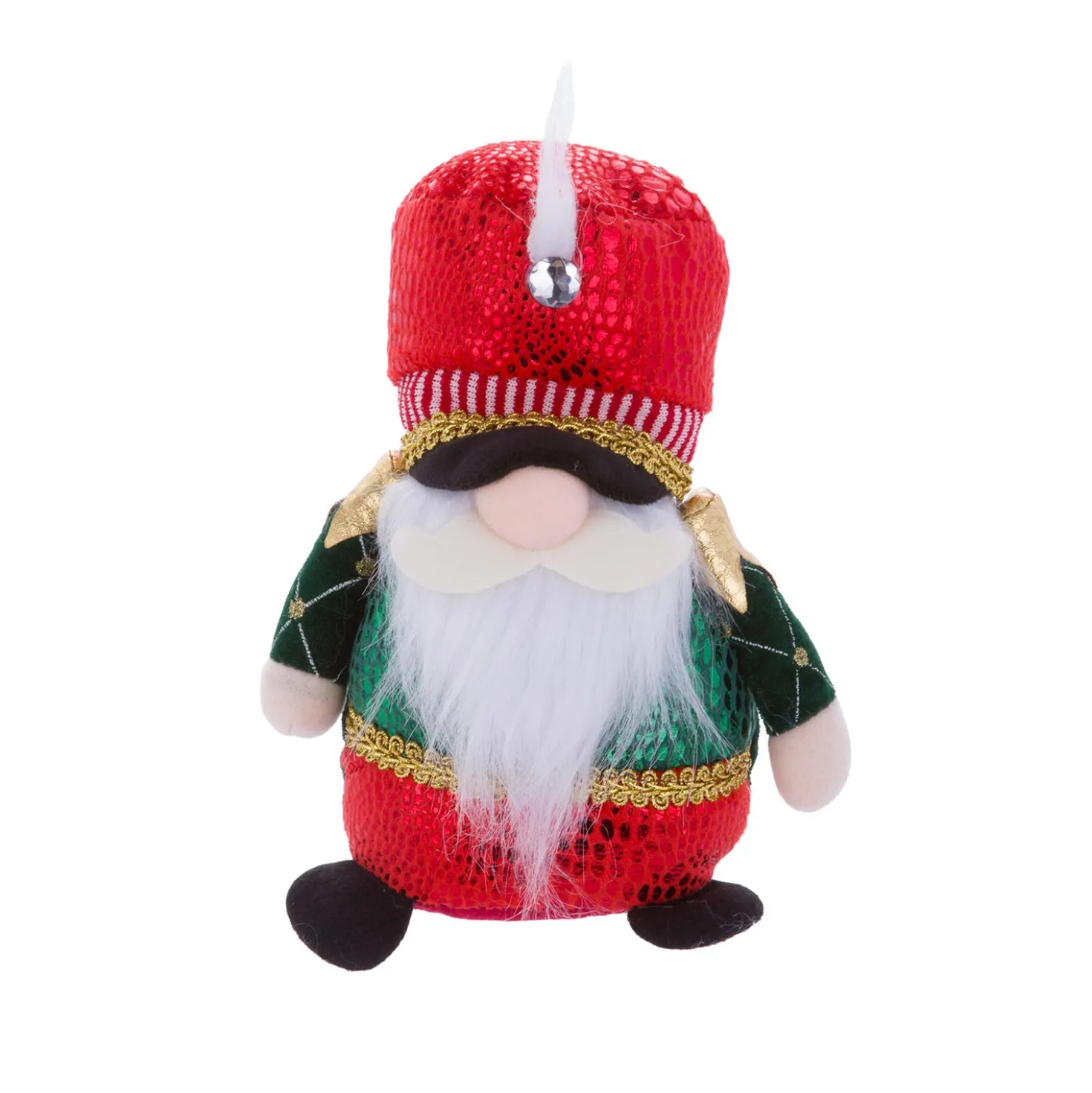 Gnomo Natale fermaporta 33 cm rosso verde