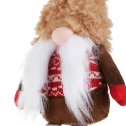 Gnomo Natale gambemolli 55 cm cappello beige peluche