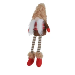 Gnomo Natale gambemolli 55 cm cappello beige peluche