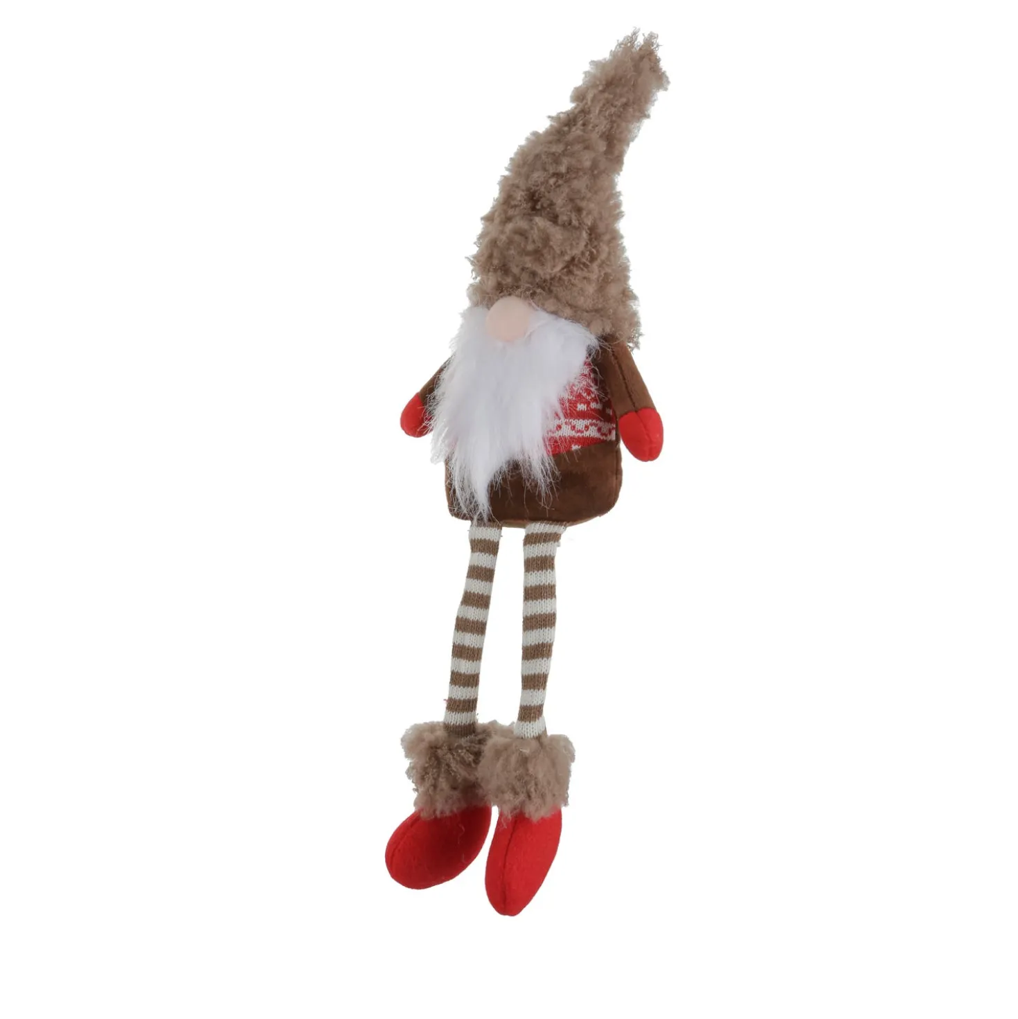 Gnomo Natale gambemolli 55 cm cappello grigio peluche