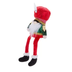 Gnomo Natale gambemolli 30 cm rosso verde