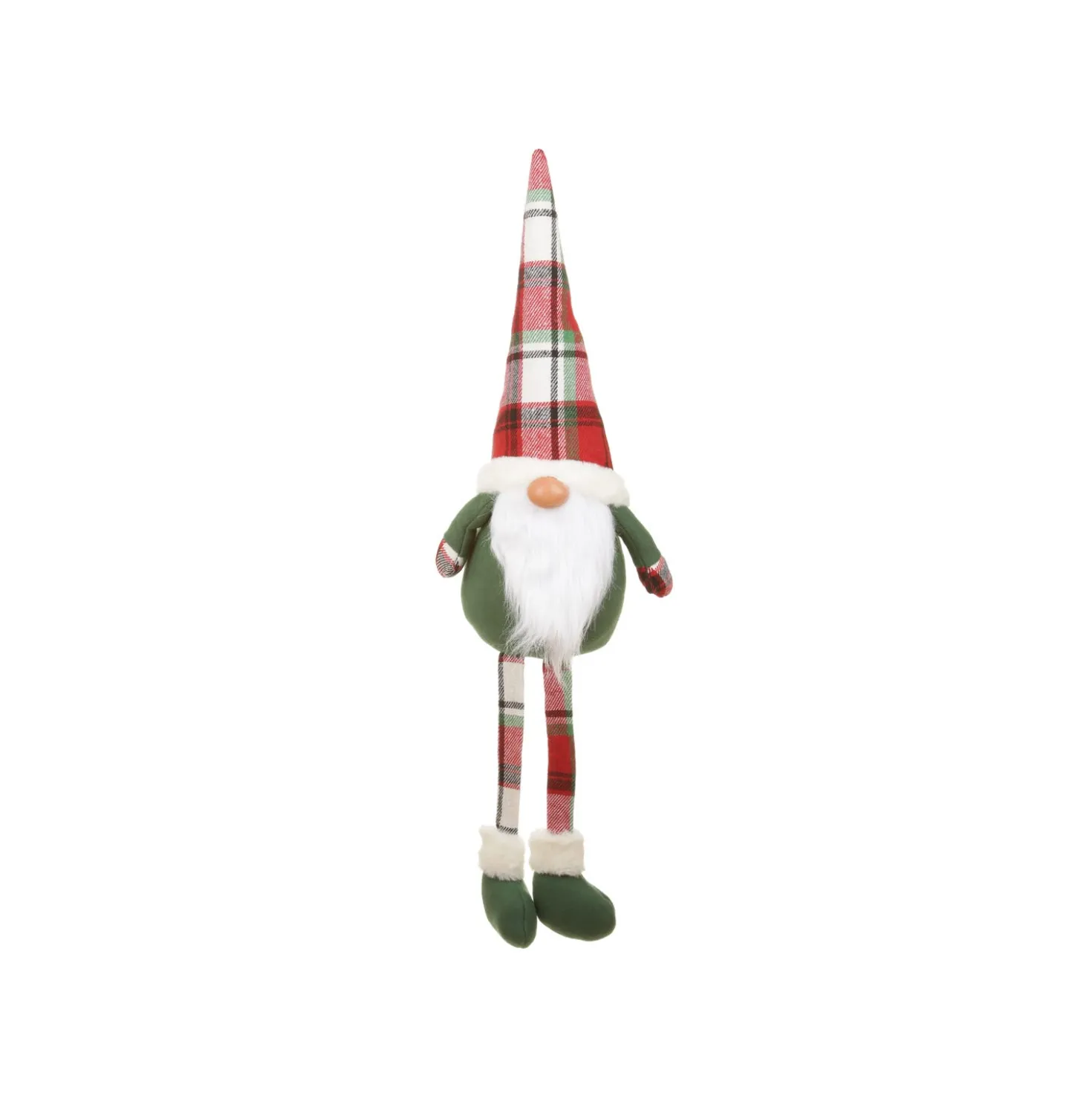 Gnomo natalizio 75 cm gambe molli con cappello tartan