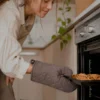 Guanto da forno tortora cotone Slub