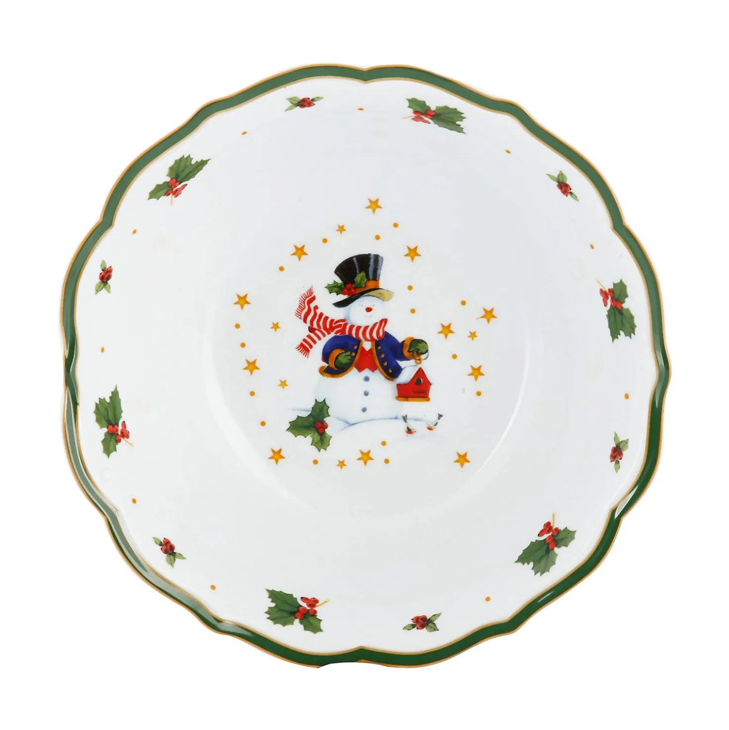 Insalatiera di Natale 23x7,5cm bordo verde