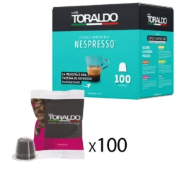 Kit Macchina caffè antracite e 100 capsule Classica Toraldo