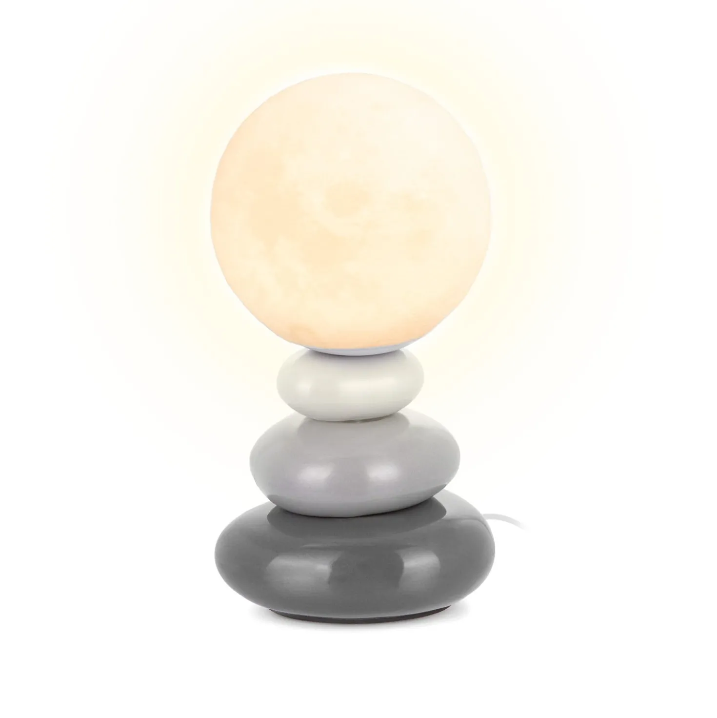 Lampada da tavola Luna ceramica con filo
