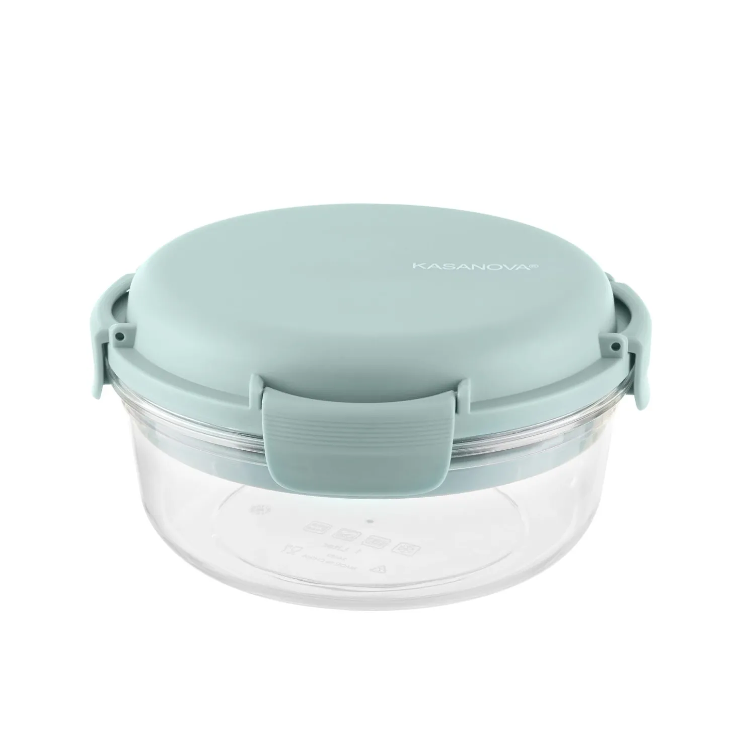 Lunch box per poke tonda a scomparti azzurro