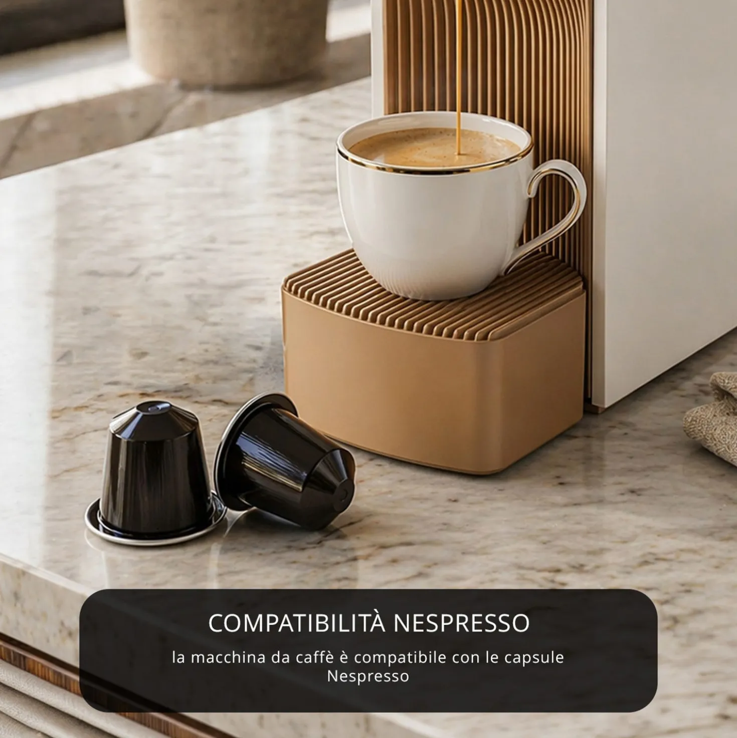 Macchina caffè bianca 1200 W compatibile Nespresso
