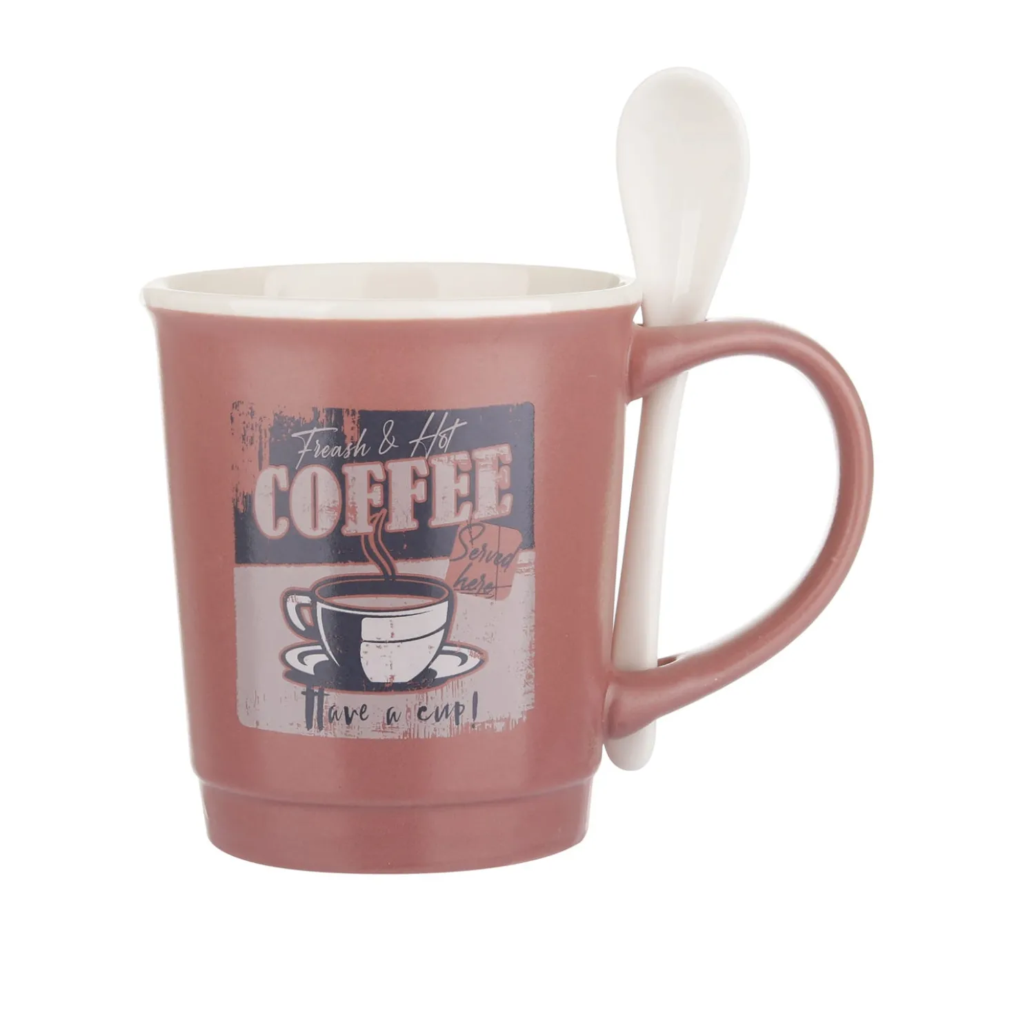 Mug caffè malva 400 ml con cucchiaino